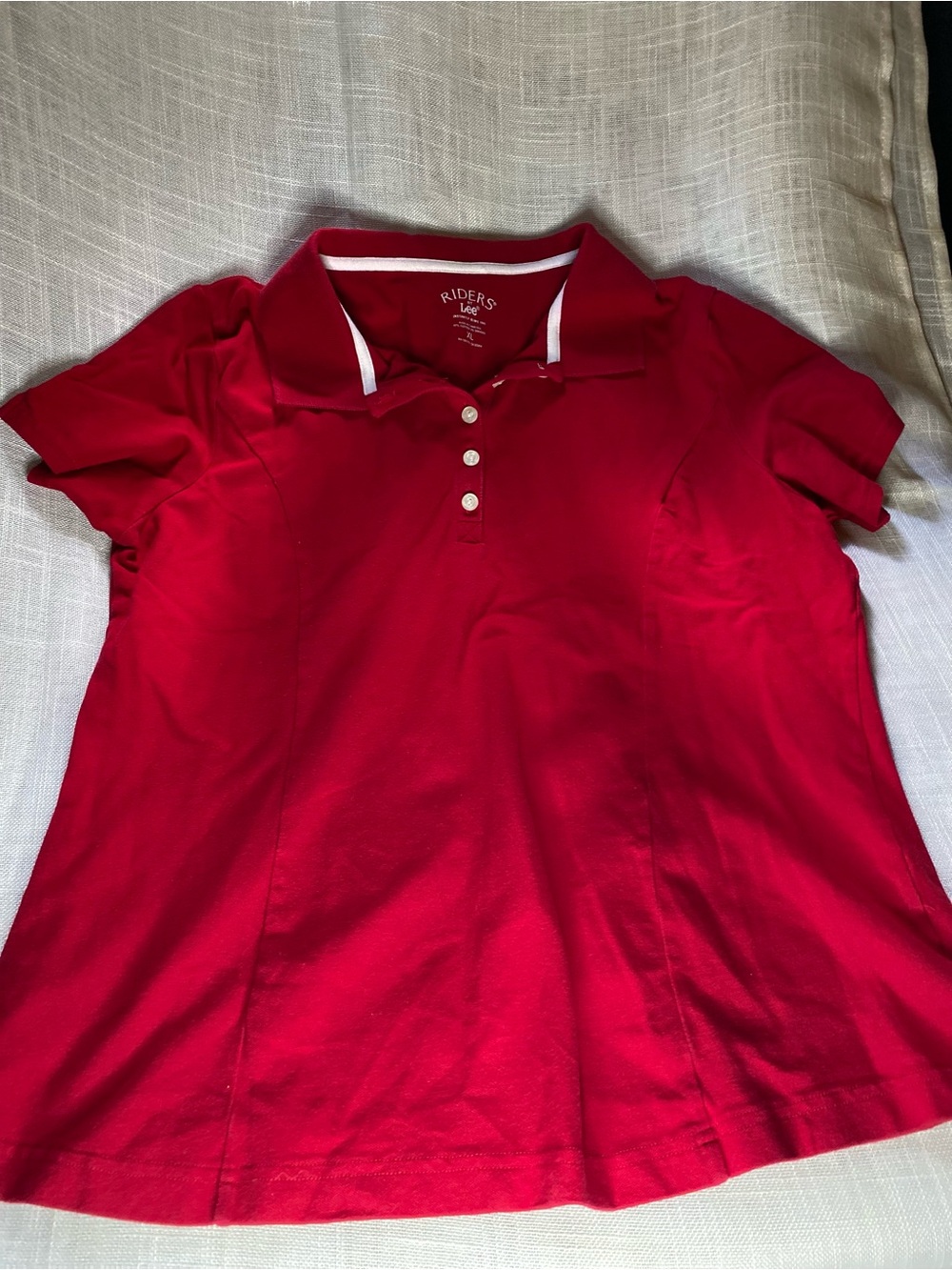 Riders by Lee Red Short-Sleeve Polo with Button Placket